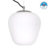 GloboStar® FREYA 00746 Μοντέρνο Κρεμαστό Φωτιστικό Οροφής Μονόφωτο 1 x E27 Λευκό Γυάλινο Φ20 x Υ23cm