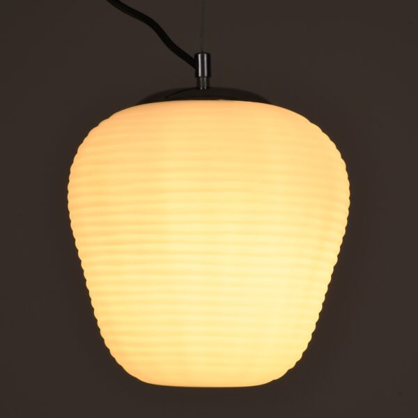 GloboStar® FREYA 00746 Μοντέρνο Κρεμαστό Φωτιστικό Οροφής Μονόφωτο 1 x E27 Λευκό Γυάλινο Φ20 x Υ23cm