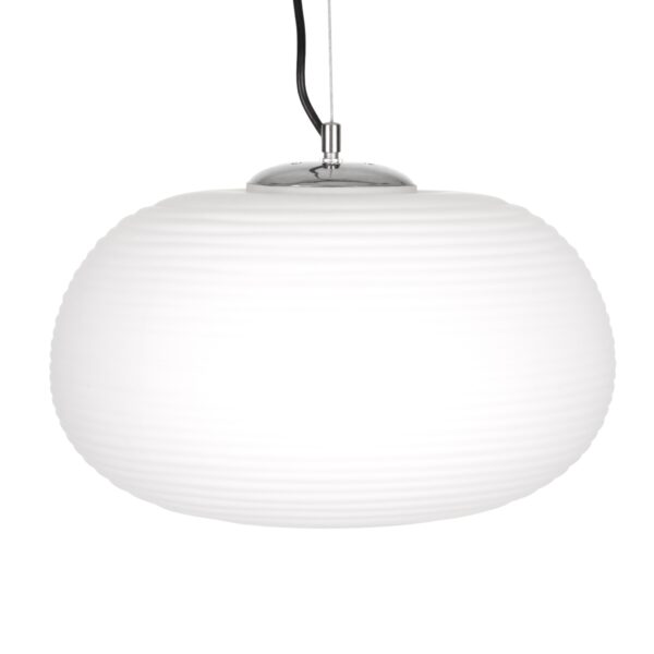 GloboStar® FREYA 00747 Μοντέρνο Κρεμαστό Φωτιστικό Οροφής Μονόφωτο 1 x E27 Λευκό Γυάλινο Φ34 x Υ23cm