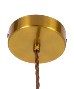 GloboStar® ΑΧΤΟΝ 00748 Μοντέρνο Κρεμαστό Φωτιστικό Οροφής Μονόφωτο Διάφανο Μελί Γυάλινο LED AC 100-240V Θερμό Λευκό 2700K Φ30 x Y30cm