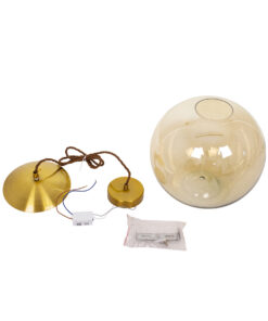 GloboStar® ΑΧΤΟΝ 00748 Μοντέρνο Κρεμαστό Φωτιστικό Οροφής Μονόφωτο Διάφανο Μελί Γυάλινο LED AC 100-240V Θερμό Λευκό 2700K Φ30 x Y30cm