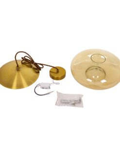 GloboStar® ΑΧΤΟΝ 00750 Μοντέρνο Κρεμαστό Φωτιστικό Οροφής Μονόφωτο Διάφανο Μελί Γυάλινο LED AC 100-240V Θερμό Λευκό 2700K Φ30 x Y15cm