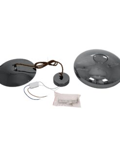 GloboStar® ΑΧΤΟΝ 00751 Μοντέρνο Κρεμαστό Φωτιστικό Οροφής Μονόφωτο Διάφανο Φιμέ Νίκελ Γυάλινο LED AC 100-240V Θερμό Λευκό 2700K Φ30 x Y15cm