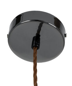 GloboStar® ΑΧΤΟΝ 00755 Μοντέρνο Κρεμαστό Φωτιστικό Οροφής Μονόφωτο Διάφανο Φιμέ Νίκελ Γυάλινο LED AC 100-240V Θερμό Λευκό 2700K Φ17 x Y18cm