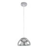 GloboStar® CRISTIN 00756 Μοντέρνο Κρεμαστό Φωτιστικό Οροφής Μονόφωτο 1 x G4 AC 230V Ασημί Νίκελ Γυάλινο Φ18 x Υ13cm