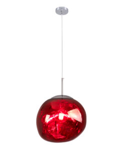 GloboStar® DIXAR 00763 Μοντέρνο Κρεμαστό Φωτιστικό Οροφής Μονόφωτο 1 x E27 Γυάλινο Κόκκινο Φ36 x Υ45cm