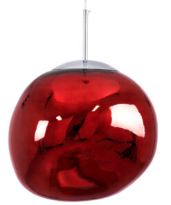 GloboStar® DIXAR 00763 Μοντέρνο Κρεμαστό Φωτιστικό Οροφής Μονόφωτο 1 x E27 Γυάλινο Κόκκινο Φ36 x Υ45cm