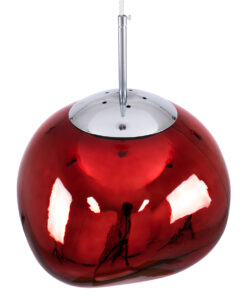 GloboStar® DIXAR 00763 Μοντέρνο Κρεμαστό Φωτιστικό Οροφής Μονόφωτο 1 x E27 Γυάλινο Κόκκινο Φ36 x Υ45cm