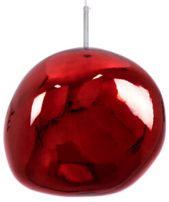 GloboStar® DIXAR 00763 Μοντέρνο Κρεμαστό Φωτιστικό Οροφής Μονόφωτο 1 x E27 Γυάλινο Κόκκινο Φ36 x Υ45cm