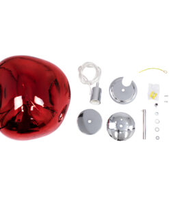 GloboStar® DIXAR 00763 Μοντέρνο Κρεμαστό Φωτιστικό Οροφής Μονόφωτο 1 x E27 Γυάλινο Κόκκινο Φ36 x Υ45cm