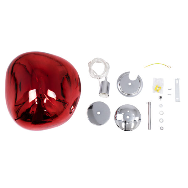 GloboStar® DIXAR 00763 Μοντέρνο Κρεμαστό Φωτιστικό Οροφής Μονόφωτο 1 x E27 Γυάλινο Κόκκινο Φ36 x Υ45cm
