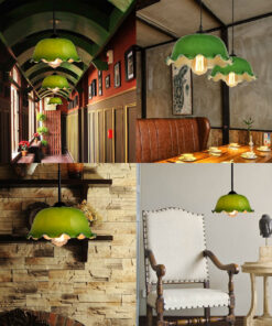 GloboStar® LIBRARY 00767 Vintage Κρεμαστό Φωτιστικό Οροφής Μονόφωτο 1 x E27 Πράσινο Γυάλινο Καμπάνα με Χρυσό Ντουί Φ26 x Υ20cm