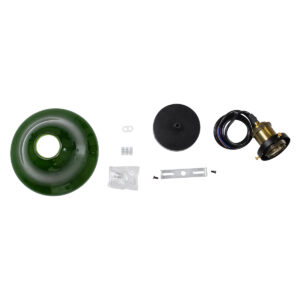 GloboStar® LIBRARY 00768 Vintage Κρεμαστό Φωτιστικό Οροφής Μονόφωτο 1 x E27 Πράσινο Γυάλινο Καμπάνα με Χρυσό Ντουί Φ18 x Υ18cm