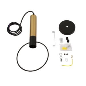 GloboStar® OLVERO 00772 Μοντέρνο Κρεμαστό Φωτιστικό Οροφής Μονόφωτο 1 x E27 Μαύρο – Χρυσό Μεταλλικό Πλέγμα Μ18 x Π4 x Y38cm