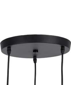 GloboStar® OLVERO 00773 Μοντέρνο Κρεμαστό Φωτιστικό Οροφής Τρίφωτο 3 x E27 Μαύρο – Χρυσό Μεταλλικό Πλέγμα Φ30 x Y130cm