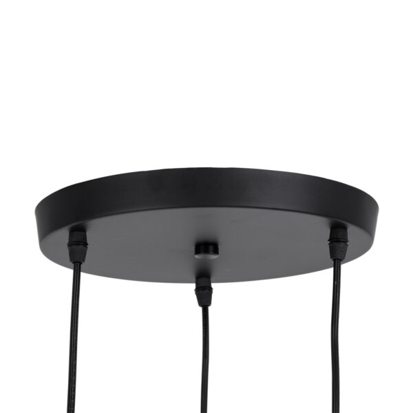 GloboStar® OLVERO 00773 Μοντέρνο Κρεμαστό Φωτιστικό Οροφής Τρίφωτο 3 x E27 Μαύρο – Χρυσό Μεταλλικό Πλέγμα Φ30 x Y130cm