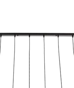 GloboStar® OLVERO 00776 Μοντέρνο Κρεμαστό Φωτιστικό Οροφής Πολύφωτο 6 x E27 Μαύρο – Χρυσό Μεταλλικό Πλέγμα Μ110 x Π18 x Y130cm