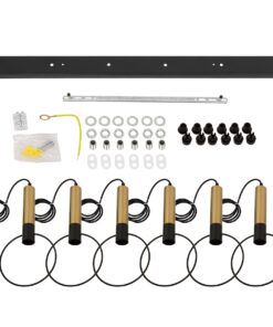 GloboStar® OLVERO 00776 Μοντέρνο Κρεμαστό Φωτιστικό Οροφής Πολύφωτο 6 x E27 Μαύρο – Χρυσό Μεταλλικό Πλέγμα Μ110 x Π18 x Y130cm