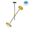 GloboStar® JOLIET 00778 Μοντέρνο Φωτιστικό Οροφής Δίφωτο 2 x G9 AC 230V Μαύρο – Χρυσό Μεταλλικό Πλέγμα Μ93 x Π20 x Υ100cm