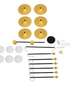 GloboStar® JOLIET 00780 Μοντέρνο Φωτιστικό Οροφής Πολύφωτο 6 x G9 AC 230V Μαύρο – Χρυσό Μεταλλικό Πλέγμα Φ93 x Υ87cm