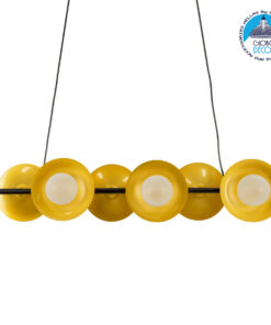 GloboStar® JOLIET 00783 Μοντέρνο Κρεμαστό Φωτιστικό Οροφής Πολύφωτο 6 x G9 AC 230V Μαύρο – Χρυσό Μεταλλικό Πλέγμα Μ95 x Π28 x Υ20cm