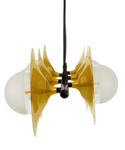 GloboStar® JOLIET 00783 Μοντέρνο Κρεμαστό Φωτιστικό Οροφής Πολύφωτο 6 x G9 AC 230V Μαύρο – Χρυσό Μεταλλικό Πλέγμα Μ95 x Π28 x Υ20cm