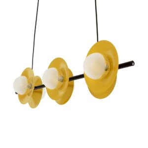 GloboStar® JOLIET 00783 Μοντέρνο Κρεμαστό Φωτιστικό Οροφής Πολύφωτο 6 x G9 AC 230V Μαύρο – Χρυσό Μεταλλικό Πλέγμα Μ95 x Π28 x Υ20cm