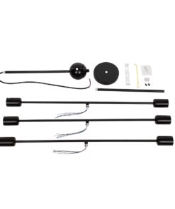 GloboStar® ZANE 00784 Μοντέρνο Φωτιστικό Οροφής Πολύφωτο Μαύρο Μεταλλικό Ράγα Φ70 x Y100cm