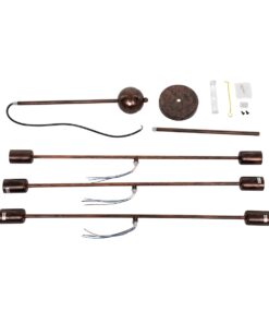 GloboStar® ZANE 00785 Μοντέρνο Φωτιστικό Οροφής Πολύφωτο Χάλκινο Μεταλλικό Ράγα Φ70 x Y100cm