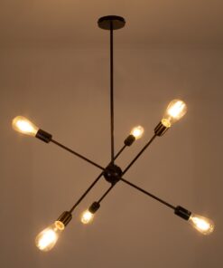 GloboStar® ZANE 00785 Μοντέρνο Φωτιστικό Οροφής Πολύφωτο Χάλκινο Μεταλλικό Ράγα Φ70 x Y100cm