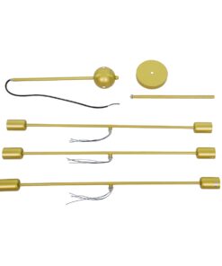 GloboStar® ZANE 00786 Μοντέρνο Φωτιστικό Οροφής Πολύφωτο Χρυσό Μεταλλικό Ράγα Φ70 x Y100cm