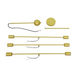 GloboStar® ZANE 00786 Μοντέρνο Φωτιστικό Οροφής Πολύφωτο Χρυσό Μεταλλικό Ράγα Φ70 x Y100cm