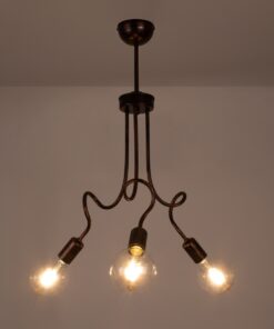 GloboStar® ASPECT 00788 Μοντέρνο Φωτιστικό Οροφής Τρίφωτο Χάλκινο Μεταλλικό Πλέγμα Φ42 x Y60cm