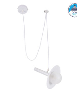 GloboStar® CELEST 00790 Μοντέρνο Μεταλλικό Κρεμαστό Φωτιστικό Οροφής Ανάρτηση Μονόφωτο 1 x G9 Λευκό με Λευκό Γυαλί Φ20 x Y26.5cm