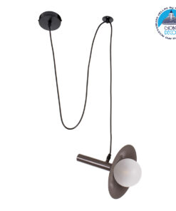 GloboStar® CELEST 00791 Μοντέρνο Μεταλλικό Κρεμαστό Φωτιστικό Οροφής Ανάρτηση Μονόφωτο 1 x G9 Καφέ με Λευκό Γυαλί Φ20 x Y26.5cm