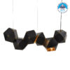 GloboStar® WELLES Replica 00797 Μοντέρνο Κρεμαστό Φωτιστικό Οροφής Πολύφωτο 6 x E14 Μεταλλικό Μαύρο – Χρυσό Μ98 x Π32 x Υ30cm