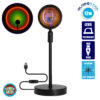 GloboStar® 00816 Μοντέρνο Minimal Επιτραπέζιο Φωτιστικό Μεταλλικό Μονόφωτο LED 12W DC 5V με Projector LENS Ειδικού Εφέ & Καλώδιο Τροφοδοσίας USB Rotation Head 180° RAINBOW GREEN