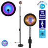 GloboStar® 00817 Μοντέρνο Minimal Επιδαπέδιο Φωτιστικό Μεταλλικό Μονόφωτο LED 12W DC 5V με Projector LENS Ειδικού Εφέ & Καλώδιο Τροφοδοσίας USB Rotation Head 180° RAINBOW BLUE