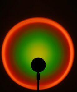 GloboStar® 00821 Μοντέρνο Minimal Επιδαπέδιο Φωτιστικό Μεταλλικό Μονόφωτο LED 12W DC 5V με Projector LENS Ειδικού Εφέ & Καλώδιο Τροφοδοσίας USB Rotation Head 180° RAINBOW GREEN