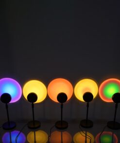 GloboStar® 00821 Μοντέρνο Minimal Επιδαπέδιο Φωτιστικό Μεταλλικό Μονόφωτο LED 12W DC 5V με Projector LENS Ειδικού Εφέ & Καλώδιο Τροφοδοσίας USB Rotation Head 180° RAINBOW GREEN