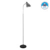 GloboStar® VERSA 00831 Μοντέρνο Φωτιστικό Δαπέδου Μονόφωτο 1 x E27 Ασημί Μεταλλικό Καμπάνα με Λευκή Μαρμάρινη Βάση D15 x H155cm
