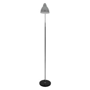 GloboStar® VERSA 00831 Μοντέρνο Φωτιστικό Δαπέδου Μονόφωτο 1 x E27 Ασημί Μεταλλικό Καμπάνα με Λευκή Μαρμάρινη Βάση D15 x H155cm