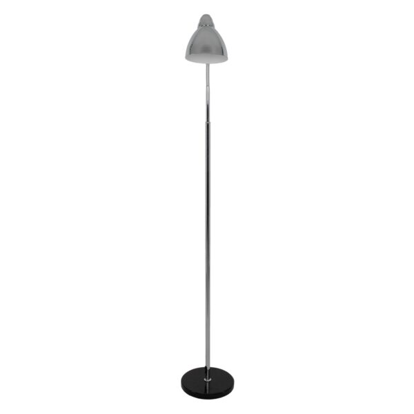 GloboStar® VERSA 00831 Μοντέρνο Φωτιστικό Δαπέδου Μονόφωτο 1 x E27 Ασημί Μεταλλικό Καμπάνα με Λευκή Μαρμάρινη Βάση D15 x H155cm