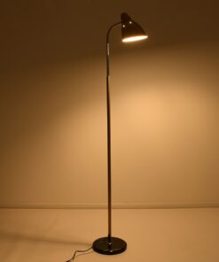 GloboStar® VERSA 00832 Μοντέρνο Φωτιστικό Δαπέδου Μονόφωτο 1 x E27 Μπρονζέ Χρυσό Μεταλλικό Καμπάνα με Μαύρη Μαρμάρινη Βάση D15 x H155cm