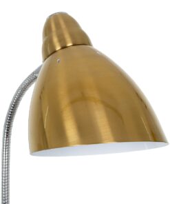 GloboStar® VERSA 00832 Μοντέρνο Φωτιστικό Δαπέδου Μονόφωτο 1 x E27 Μπρονζέ Χρυσό Μεταλλικό Καμπάνα με Μαύρη Μαρμάρινη Βάση D15 x H155cm