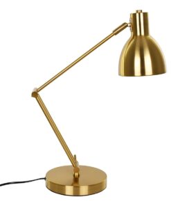 GloboStar® ZETO 00836 Μοντέρνο Επιτραπέζιο Φωτιστικό Γραφείου Μονόφωτο Μεταλλικό Χρυσό Φ13 x Μ17 x Π17 x Υ72cm