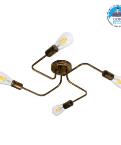 GloboStar® LIBERTA 00839 Μοντέρνο Φωτιστικό Οροφής Πολύφωτο Χάλκινο Σκουριά Μ44.5 x Π44.5 x Υ12cm