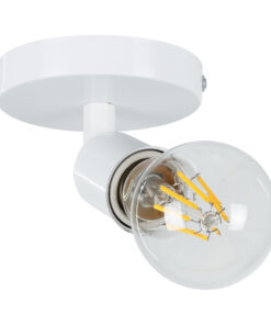 GloboStar® SARA 00842 Μοντέρνο Φωτιστικό Οροφής / Τοίχου Μονόφωτο 1xE27 Μεταλλικό Λευκό Φ10 x Υ10.3cm