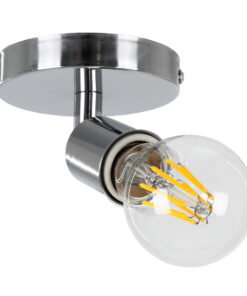GloboStar® SARA 00844 Μοντέρνο Φωτιστικό Οροφής / Τοίχου Μονόφωτο 1xE27 Μεταλλικό Ασημί Νίκελ Φ10 x Υ10.3cm