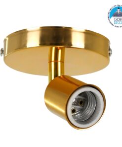 GloboStar® SARA 00845 Μοντέρνο Φωτιστικό Οροφής / Τοίχου Μονόφωτο 1xE27 Μεταλλικό Χρυσό Φ10 x Υ10.3cm